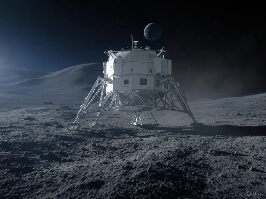 Sonda robótica Athena aterriza en la Luna
