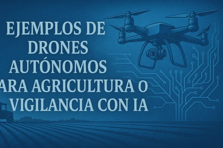 Ejemplos de Drones autónomos para agricultura o vigilancia con IA