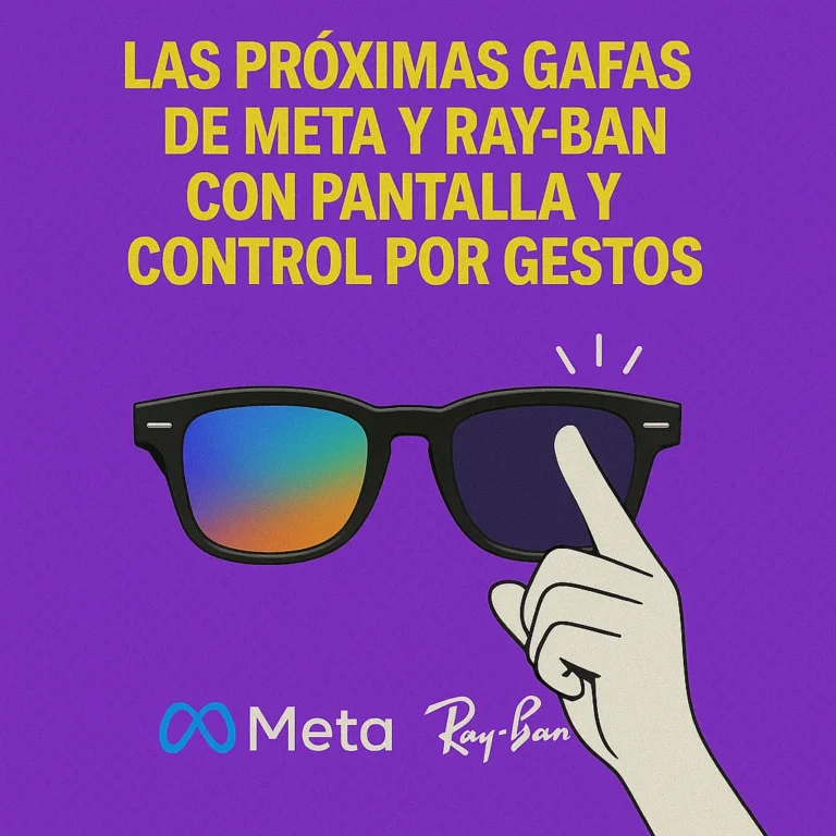 Las próximas gafas de Meta y Rayban con pantalla y control por gestos