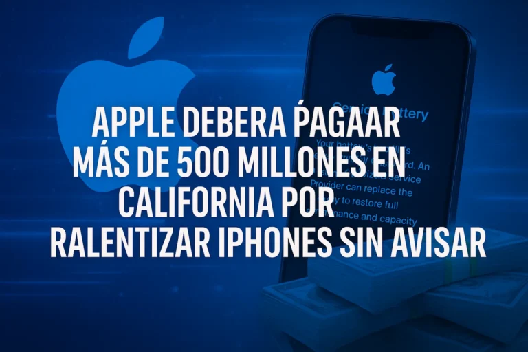 Ahora de Apple deberá pagar más de 500 millones en California por ralentizar iPhones sin avisar