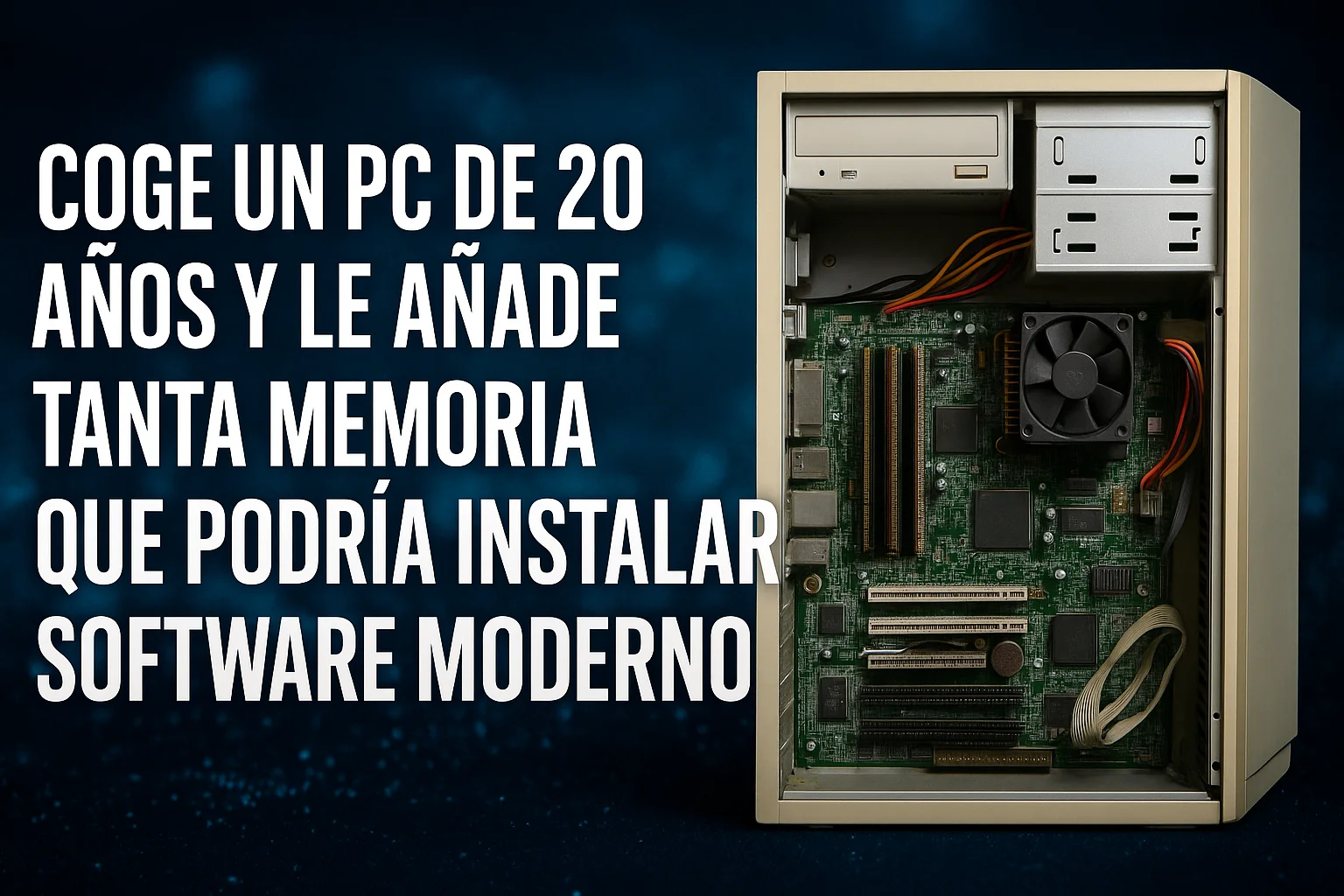 Coge un PC de 20 años y le añade tanta memoria que podría instalar software moderno