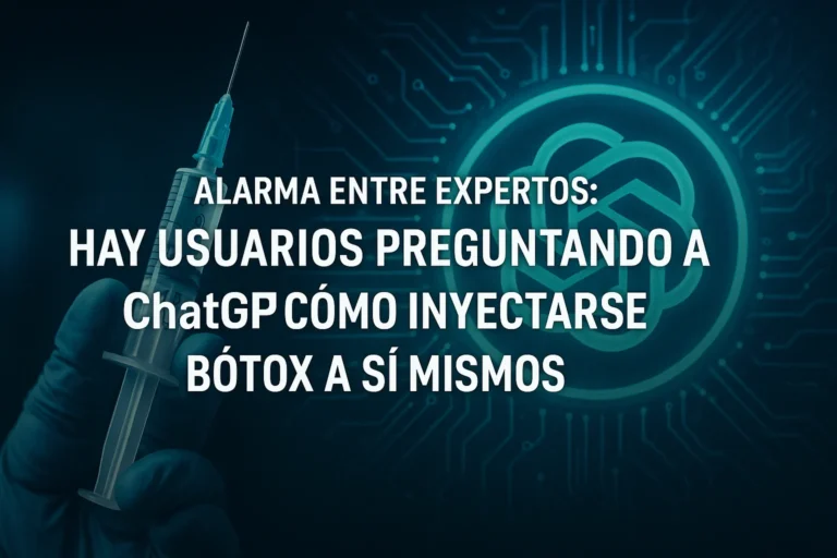Usuarios preguntan a ChatGPT cómo inyectarse bótox. Expertos advierten de los riesgos de autodiagnóstico con IA.