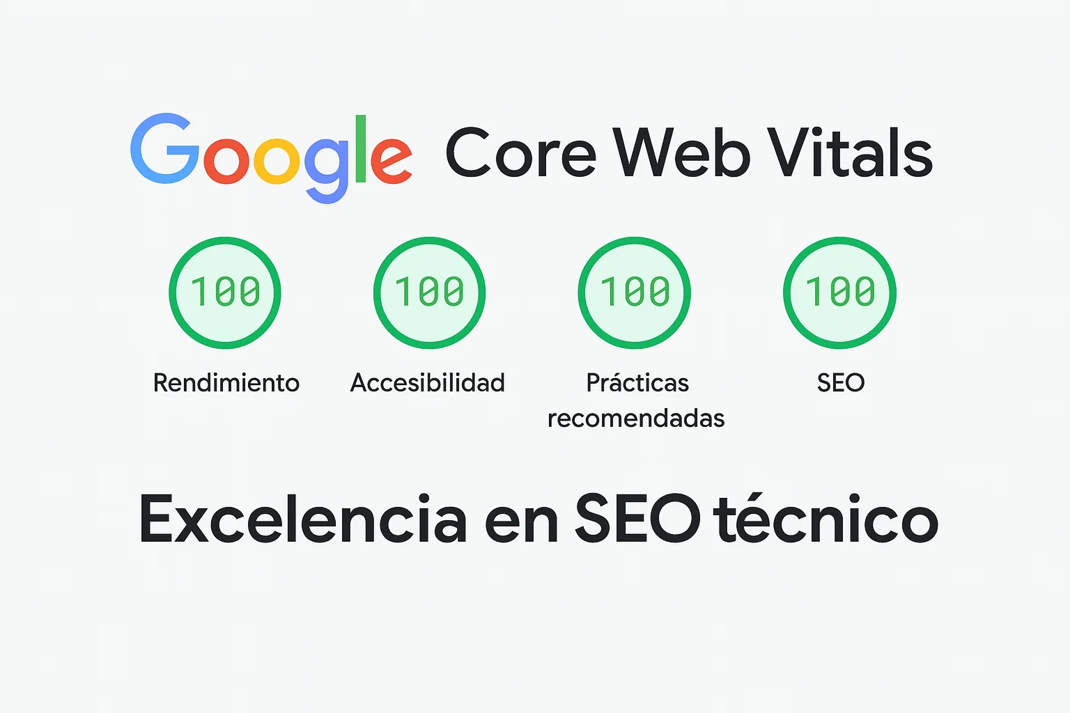 Excelencia en SEO técnico 100 100 en Core Web Vitals
