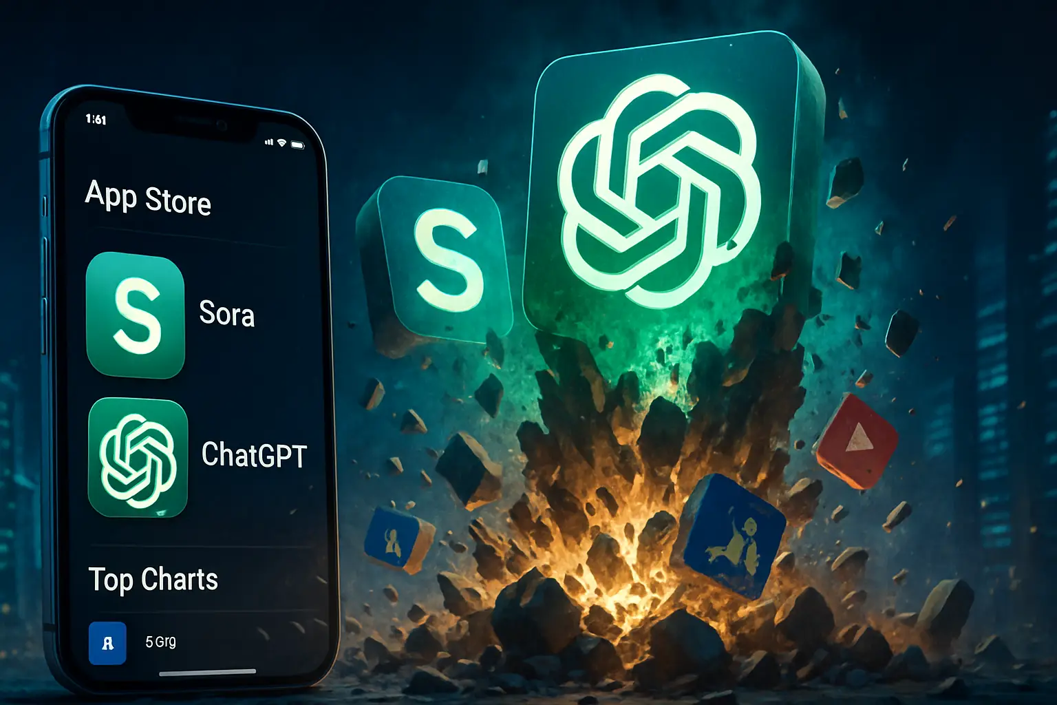 OpenAI arrasa en la App Store: Sora y ChatGPT destronan a las apps más populares