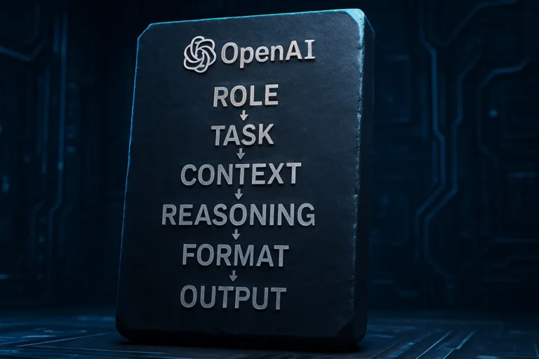 OpenAI dice Rol, Tarea, Contexto, Razonamiento, Formato y Final, el orden para hacer prompts perfectos