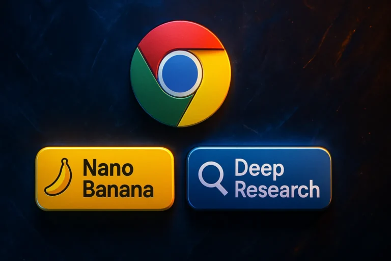 Google Chrome está probando nuevos botones, Nano Banana y Deep Research