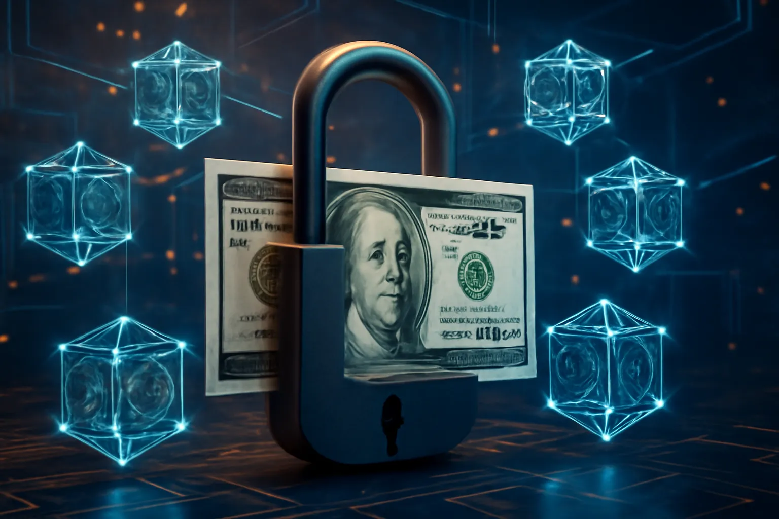 dinero bloqueado en blockchain