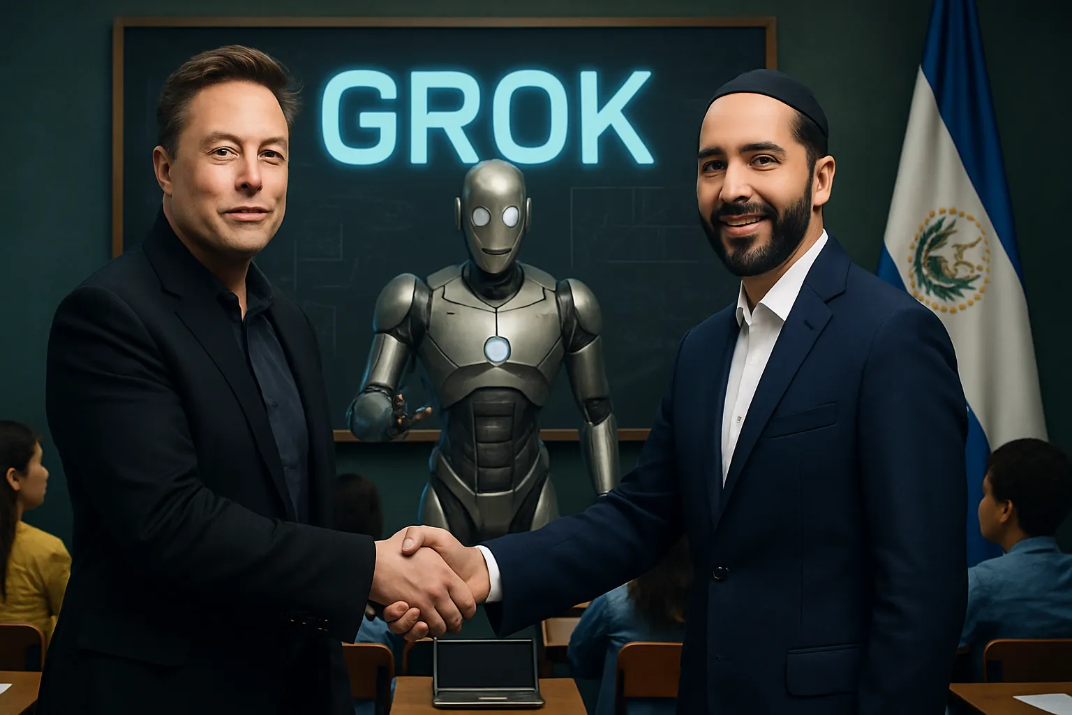 Elon Musk y Nayib Bukele se alían para que Grok de clases a los alumnos del Salvador