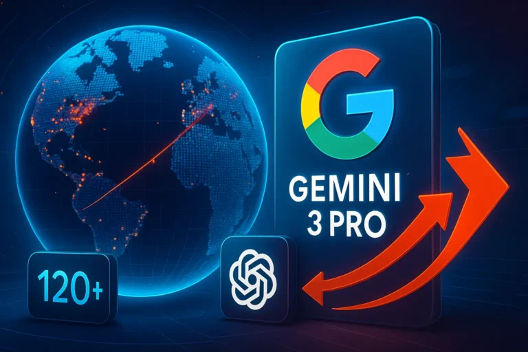 Google lanza globalmente Gemini 3 Pro en 120 paises y no para de quitar usuarios a ChatGPT