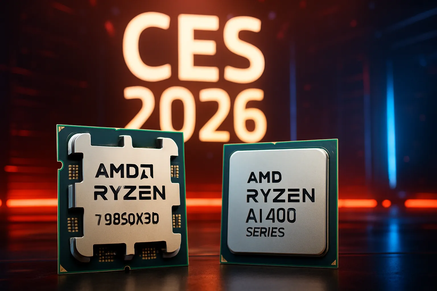 AMD lanza el Ryzen 7 9850X3D y la serie AI 400 en CES 2026