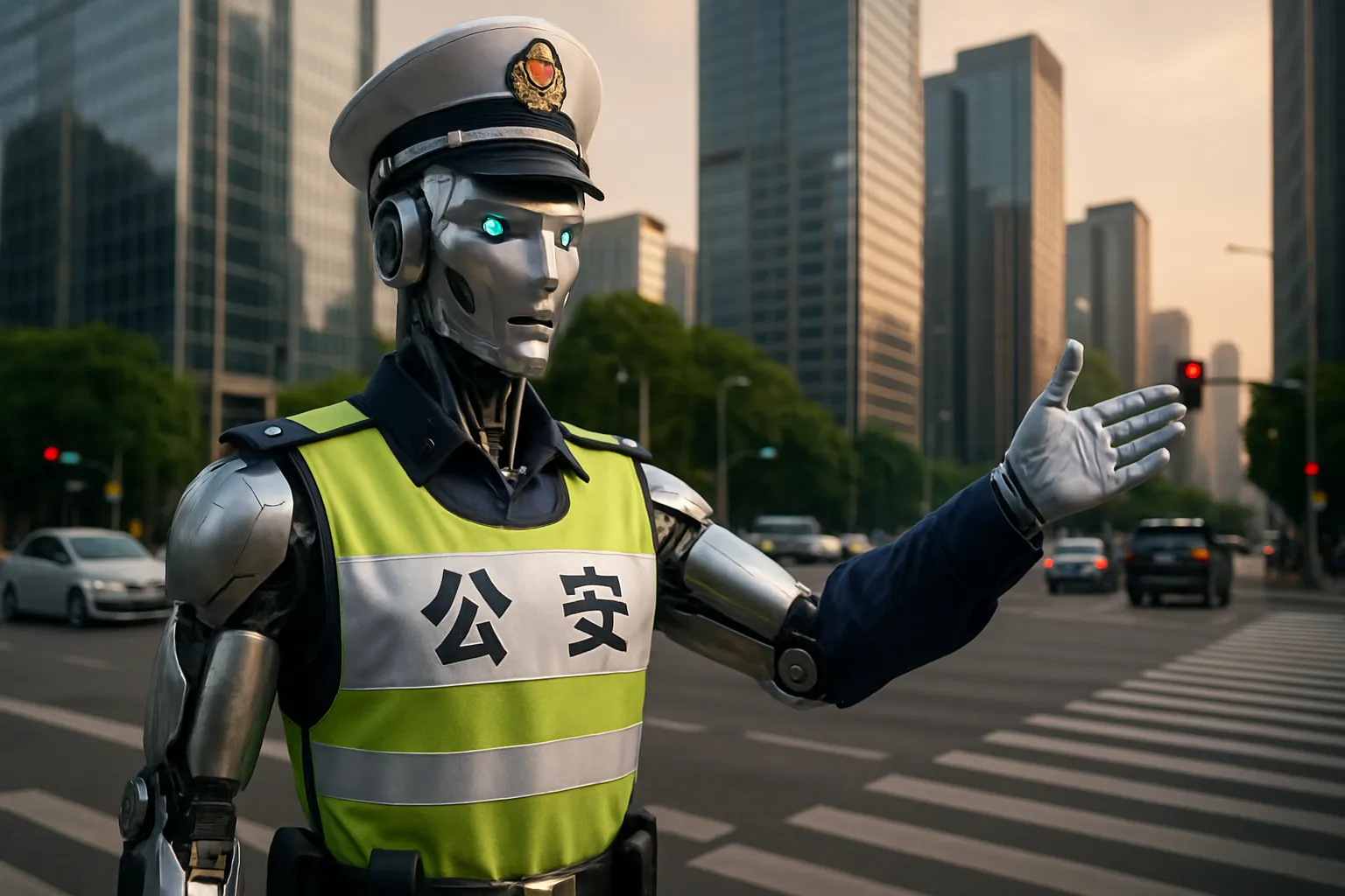China usa ya robots humanoides para controlar el tráfico