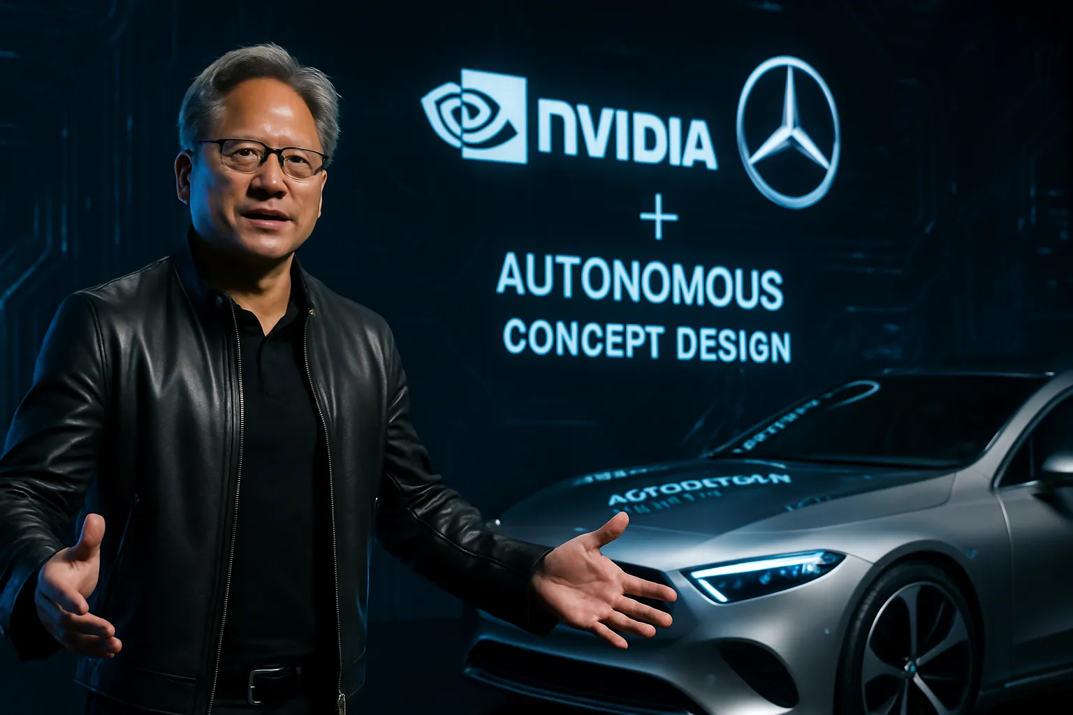 Jensen Huang presenta la colaboración entre Nvidia y Mercedes para desarrollar coches autónomos