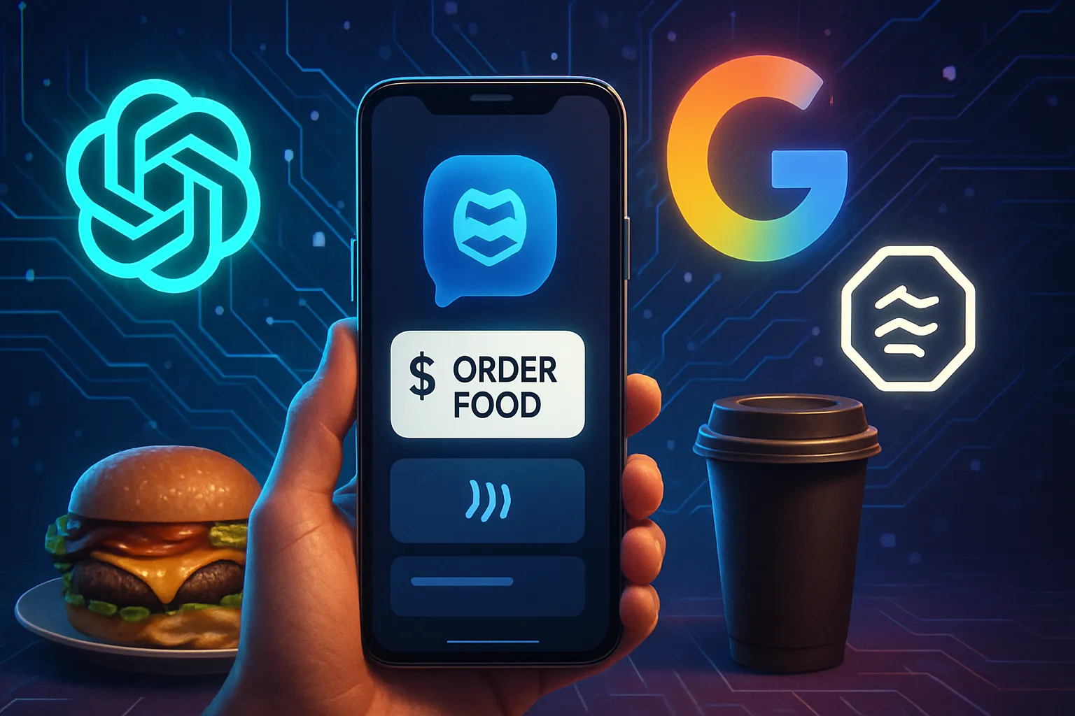 Integración de IA conversacional con asistentes como ChatGPT, Gemini y Claude permite ordenar comida y servicios