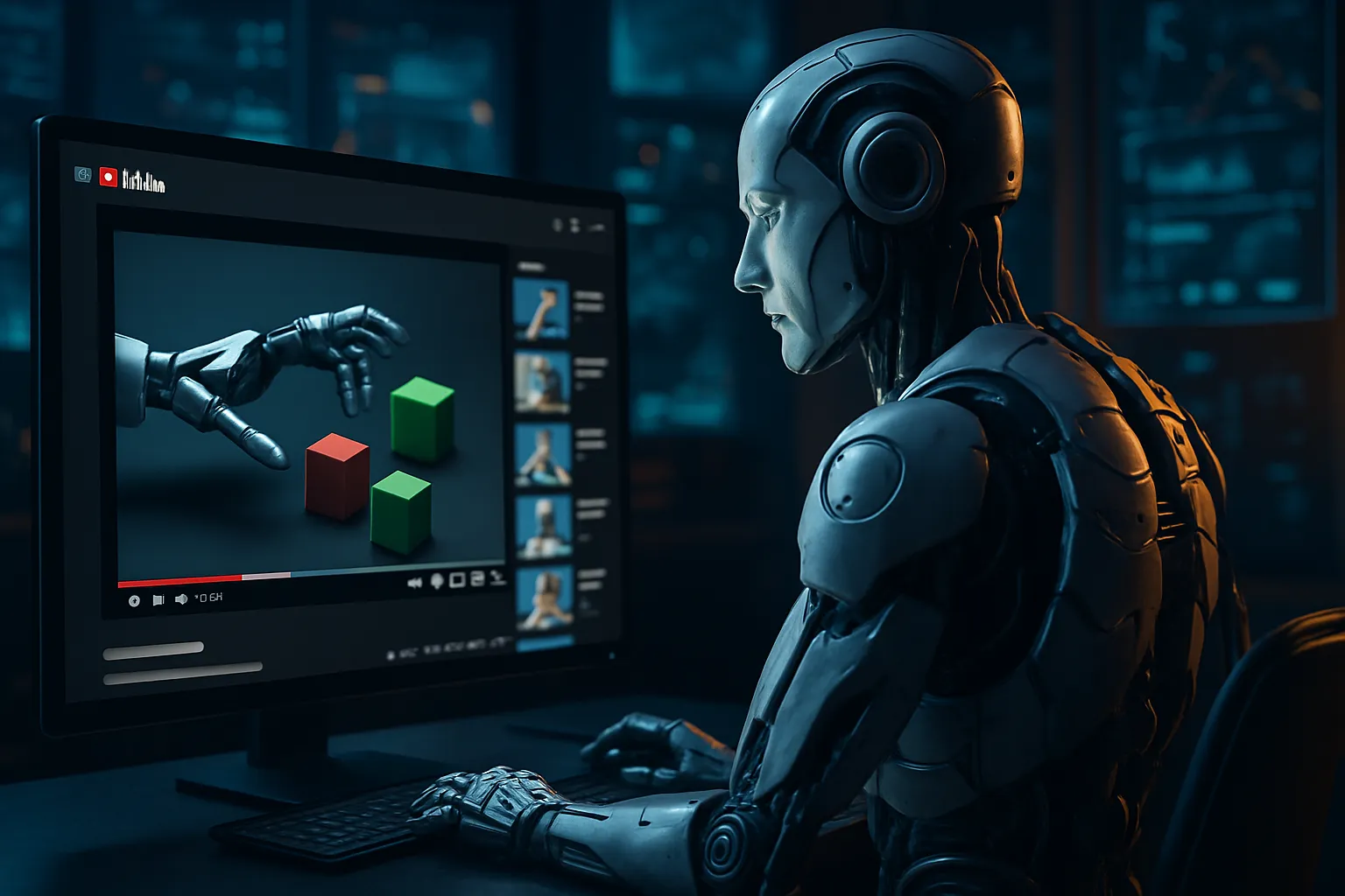 Ponen a un Robot a ver videos de youtube y aprende el método de prueba error