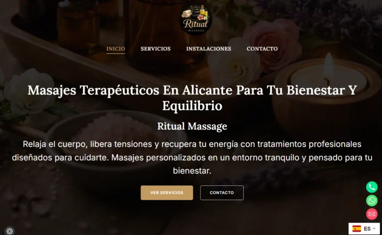 Caso de éxito · Diseño, desarrollo y posicionamiento digital de Masajes Terapéuticos Alicante