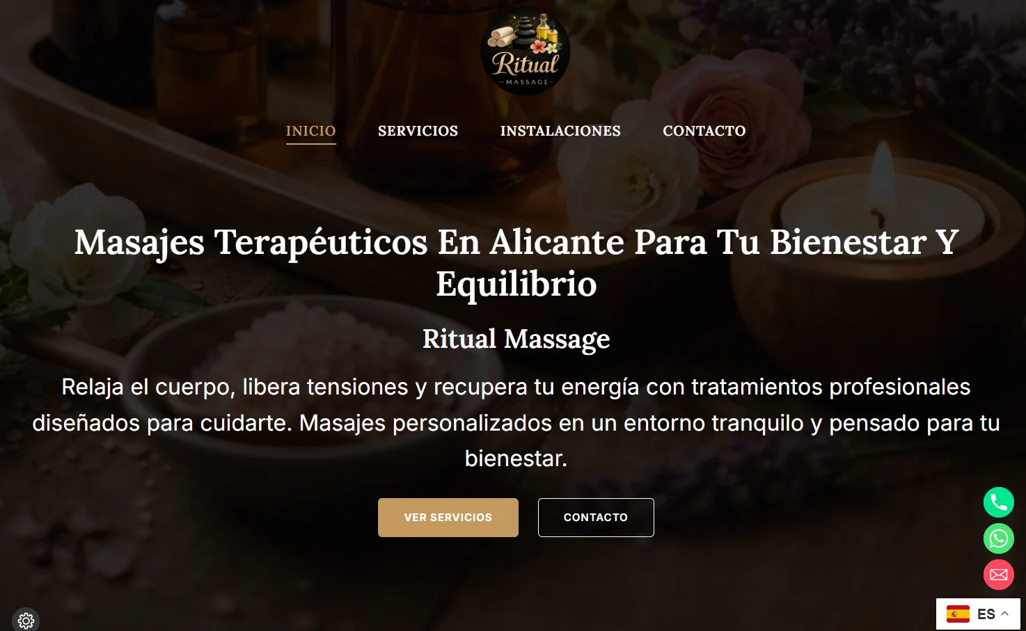 Caso de éxito · Diseño, desarrollo y posicionamiento digital de Masajes Terapéuticos Alicante