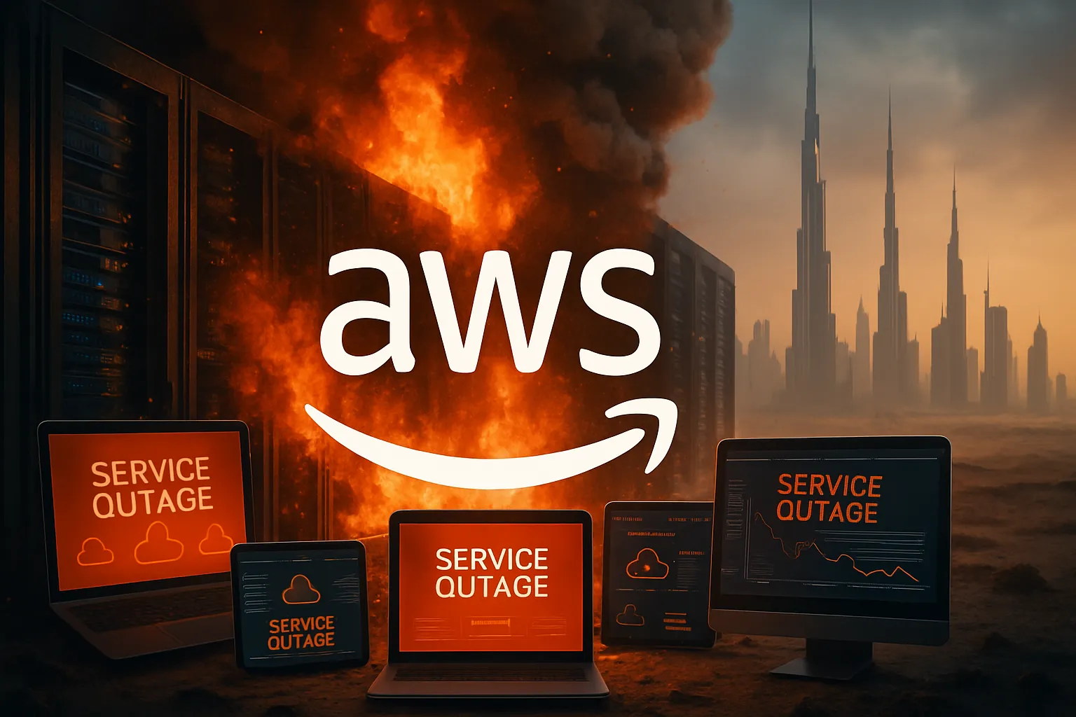 AWS sufre una caída mundial que afecta a multitud de servicios después del impacto en un centro de datos de Emiratos