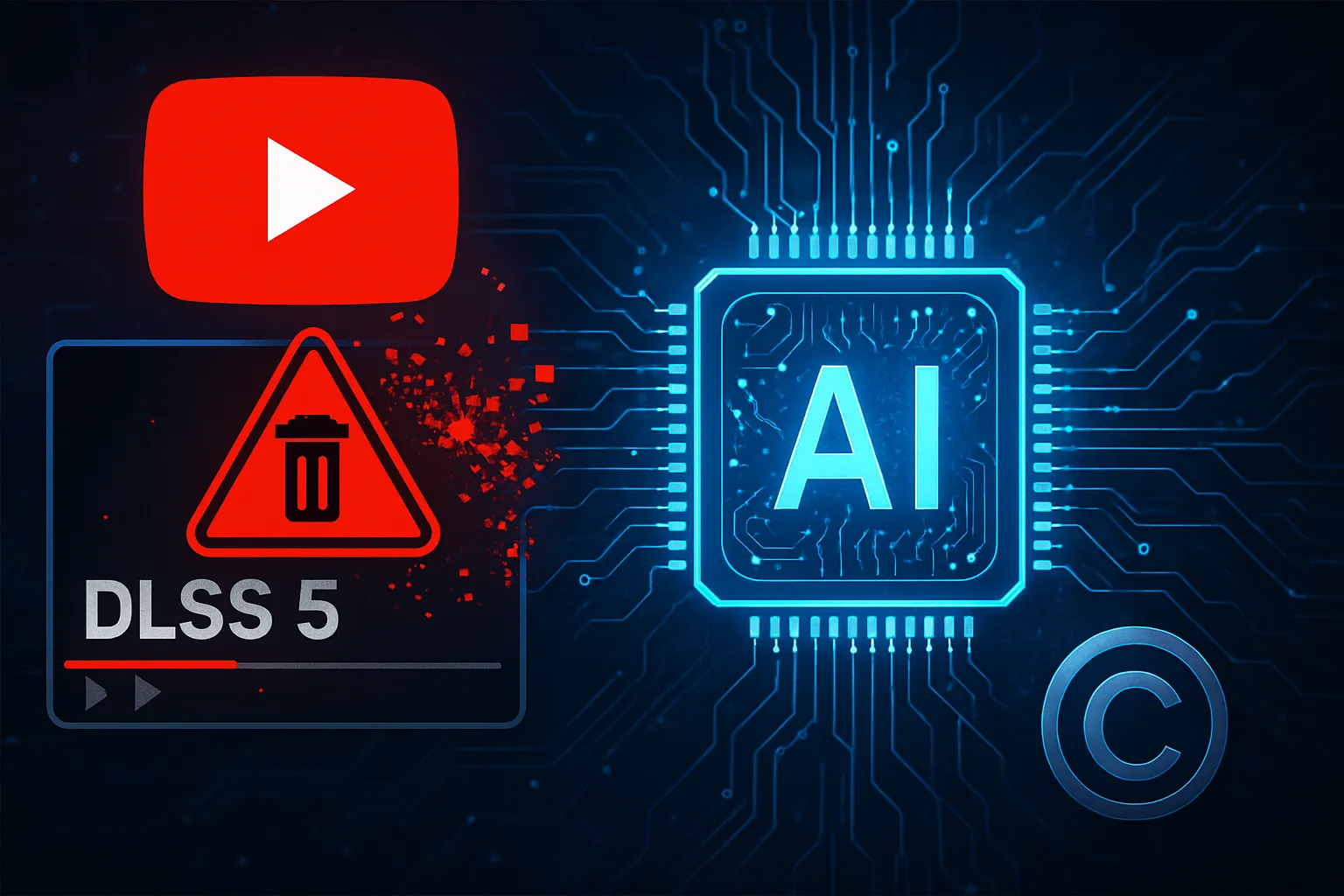 La IA de YouTube borra por error el vídeo de DLSS 5 de Nvidia y desata un nuevo caos con el copyright