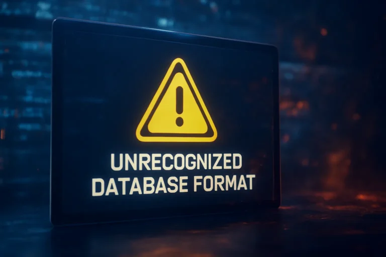 No se reconoce el formato de base de datos