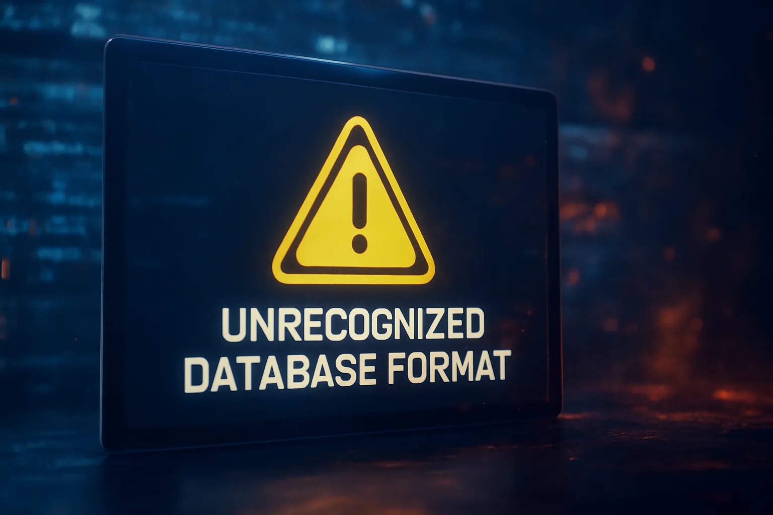 No se reconoce el formato de base de datos