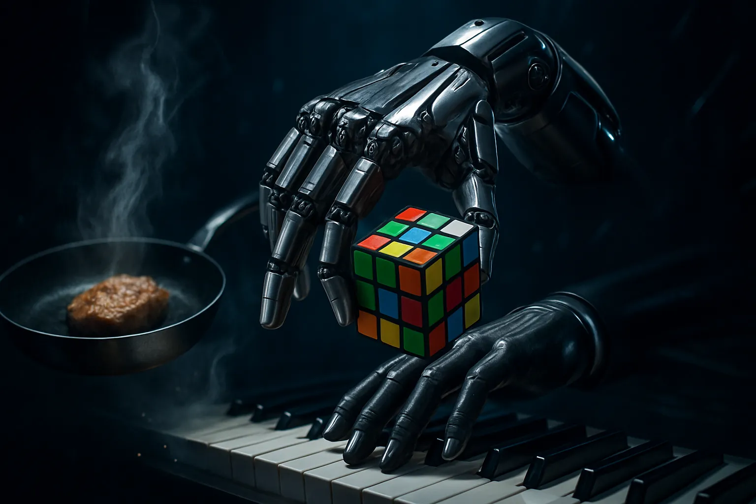 Genesis AI presenta una mano robótica capaz de cocinar, tocar piano y resolver cubos