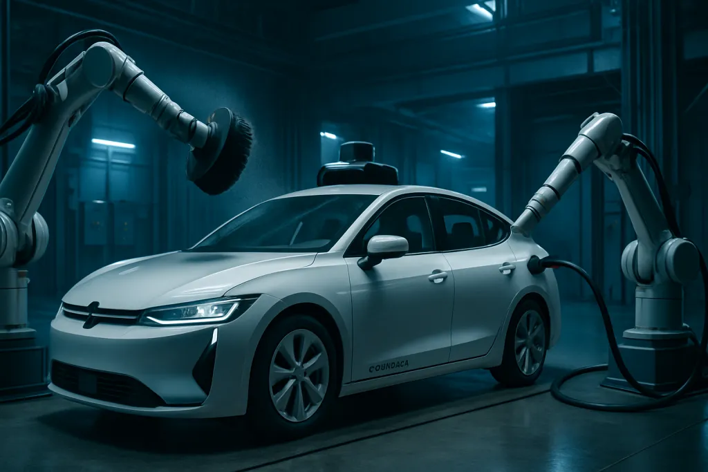 Una startup quiere automatizar la limpieza y recarga de las flotas de robotaxis