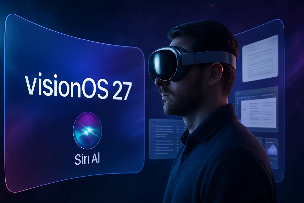 Vision Pro recibe visionOS 27 con Siri AI y ventanas curvas para trabajar en realidad mixta