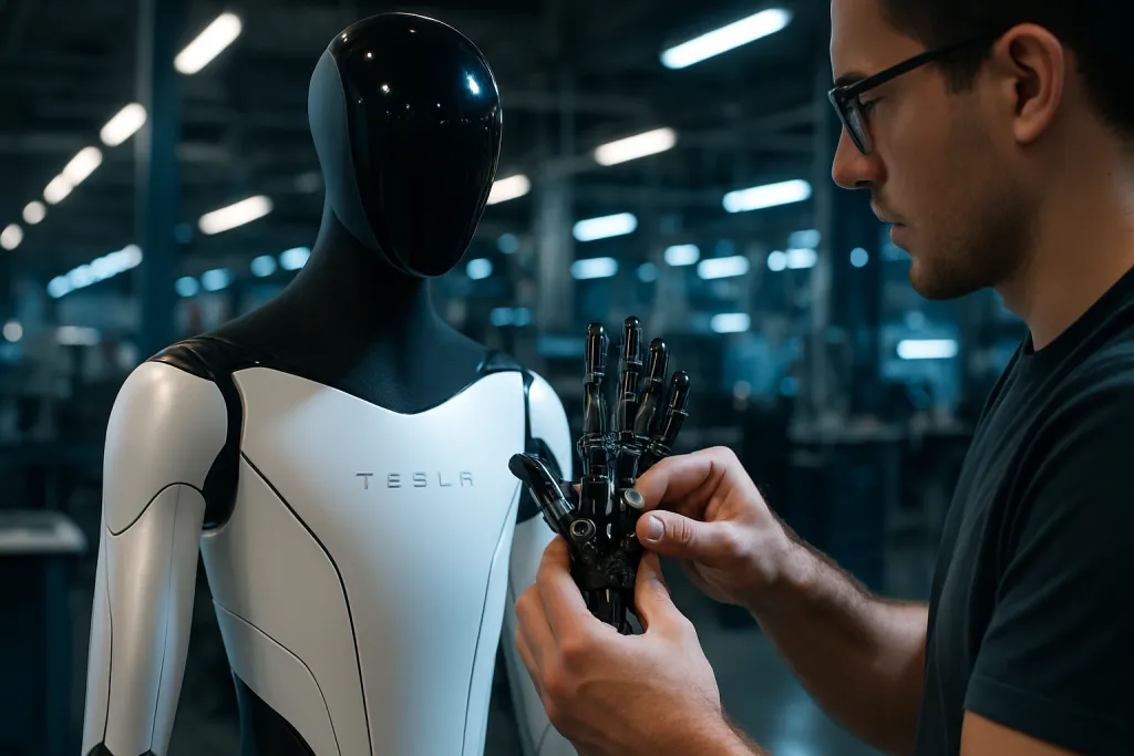 El robot Optimus de Tesla aún necesita ayuda humana para fabricar sus manos