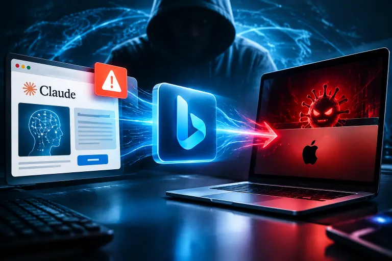 Falsos anuncios de Claude usan Bing como puente para infectar ordenadores Mac