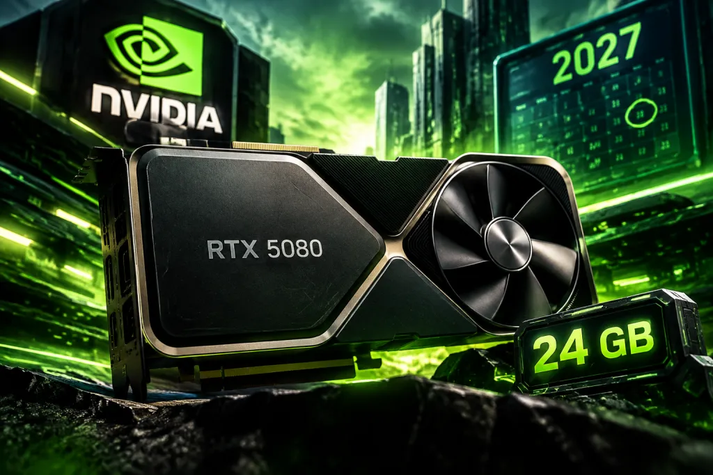 Nvidia prepara una RTX 5080 con 24 GB para principios de 2027, según una filtración